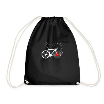 Rennrad Schallplattenspieler Musiknoten Bike - Turnbeutel - Schwarz - Vorne