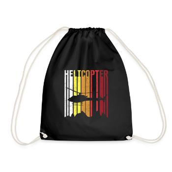 Vintage Helicopter - Drawstring Bag - black - Front