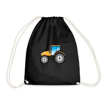 Traktor Traktoren Farmer Bauer Geschenk - Turnbeutel - Schwarz - Vorne