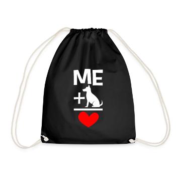 Hund und ich bestes Team Hunde Geschenkidee - Turnbeutel - Schwarz - Vorne