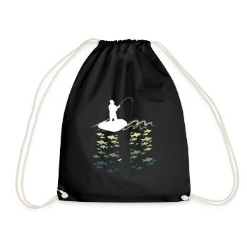 Fishing Anglers - Drawstring Bag - black - Front