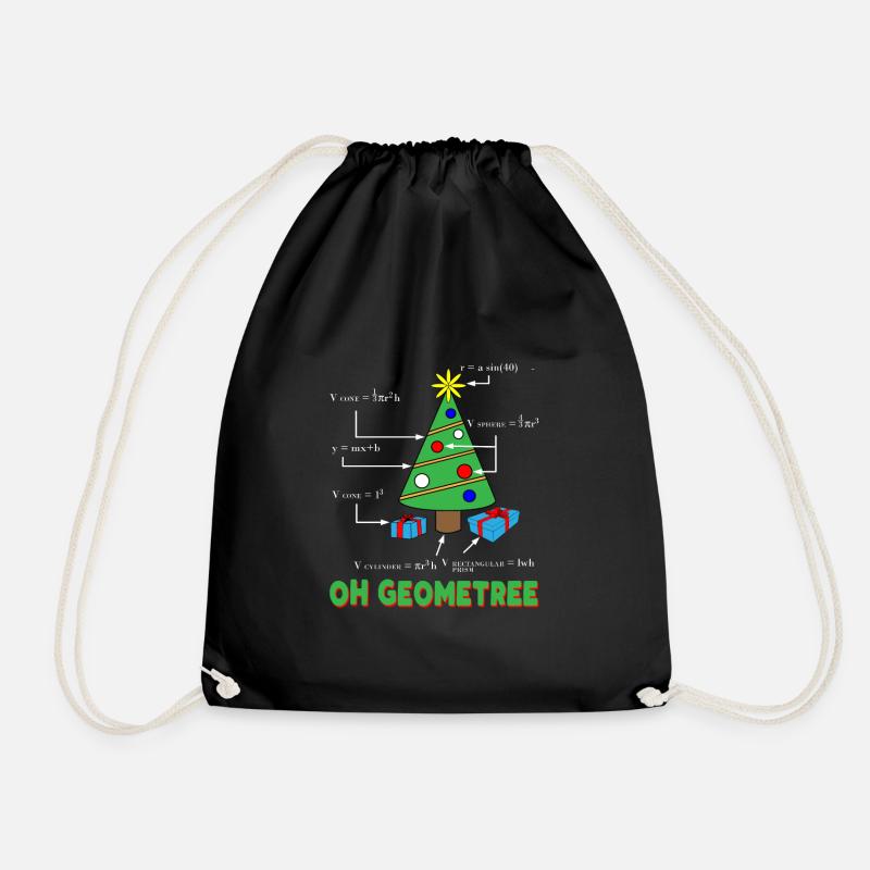 Geometree Mathe Lehrer Weihnachten - Turnbeutel - Schwarz