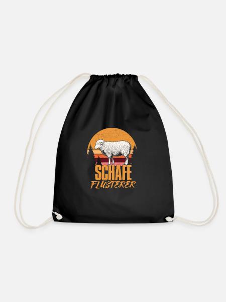 Vintage Schafe Flüsterer - Turnbeutel - Schwarz