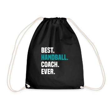 Bester Handball Trainer Lustig Spruch Geschenk - Turnbeutel - Schwarz - Vorne