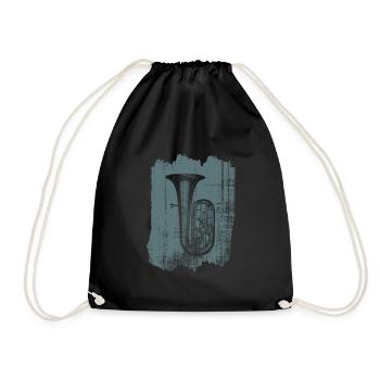 Tuba-Instrument - Turnbeutel - Schwarz - Vorne