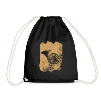 French horn - Drawstring Bag - black - Front