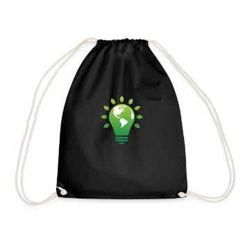 Poire verte, électricité - changement climatique, protection de l'environnement - Sac de sport léger - noir - Devant
