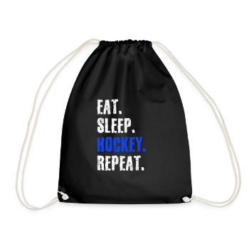 hockey eat sleep repeat - Turnbeutel - Schwarz - Vorne