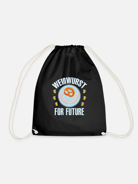 Weisswurst For Future Bayern lustig Geschenk - Turnbeutel - Schwarz