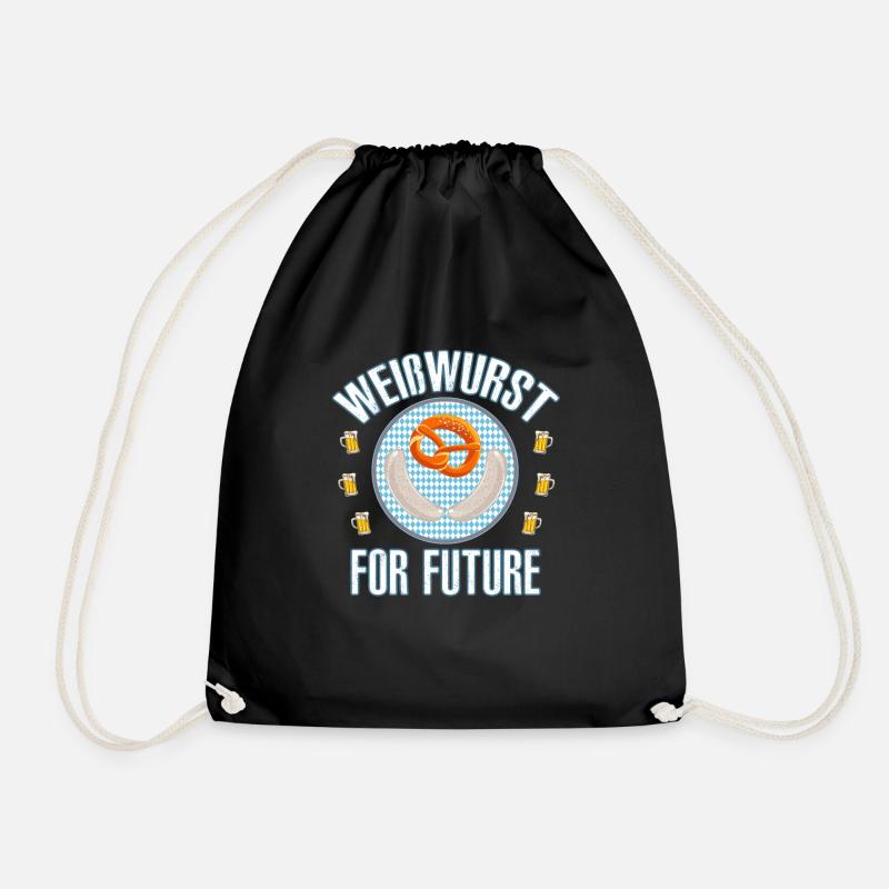 Weisswurst For Future Bayern lustig Geschenk - Turnbeutel - Schwarz