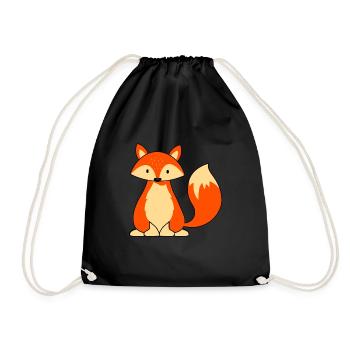 Fox Fox children's design - Drawstring Bag - black - Front