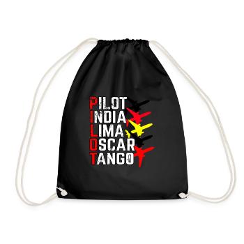 Pilot Pilot Alphabet - Drawstring Bag - black - Front