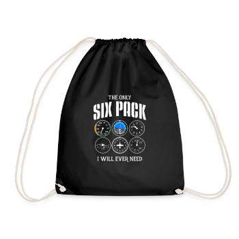 Pack de six pilotes - vol, avion, cours de pilotage - Sac de sport léger - noir - Devant