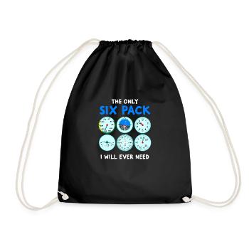 Pack de six pilotes - vol, avion, cours de pilotage - Sac de sport léger - noir - Devant