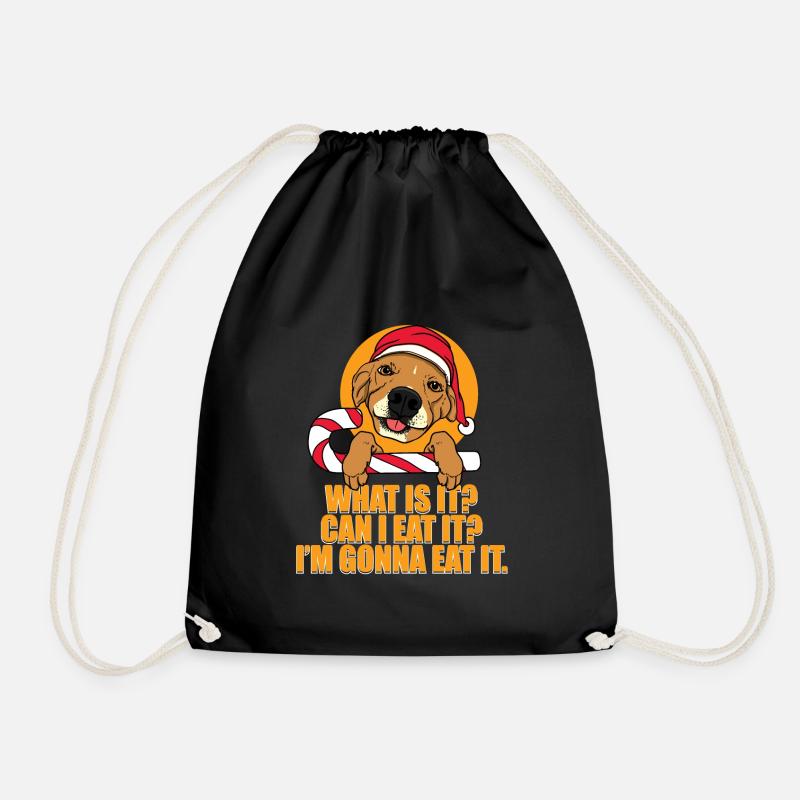 Christmas dog Christmas dogs gift - Drawstring Bag - black