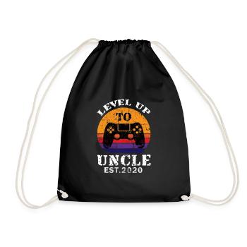 Level up to Uncle Expectcoming Uncle Saying - Drawstring Bag - black - Front