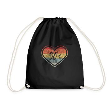 Amour rétro vintage des années 90 - Sac de sport léger - noir - Devant