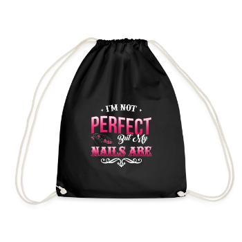 Nail Designer Studio Manicure Finger Gift - Drawstring Bag - black - Front