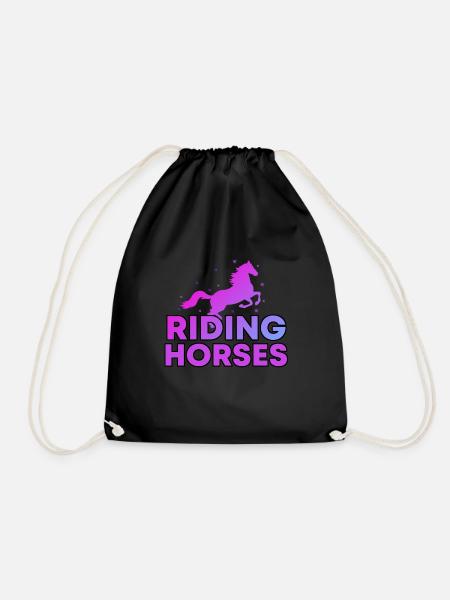 Pferde Reiten - Turnbeutel - Schwarz
