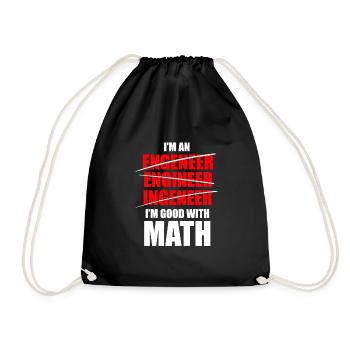 Math engineer sarcasm school teacher gifts - Drawstring Bag - black - Front