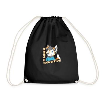Think Pawsitive Furries Furry Fandom Fursuit Hugs - Drawstring Bag - black - Front