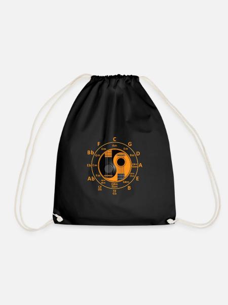 Gitarre Quintenzirkel Akkorde Geschenk - Turnbeutel - Schwarz