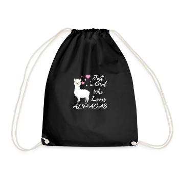Alpaca Love Just a girl who loves alpacas - Turnbeutel - Schwarz - Vorne