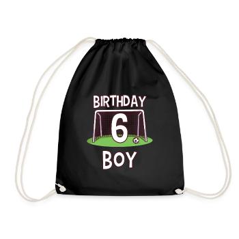 6 ans et joueur de football - garçon d'anniversaire - Sac de sport léger - noir - Devant