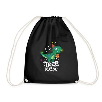 Tree Rex lustiges Dinosaurier Weihnachtsgeschenk - Turnbeutel - Schwarz - Vorne