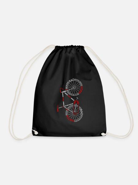 Fahrrad Anatomie deutsch Rennrad Bike vertikal - Turnbeutel - Schwarz