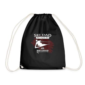 Ski Dad Cooler Skifahrer Skiurlaub Spruch - Turnbeutel - Schwarz - Vorne