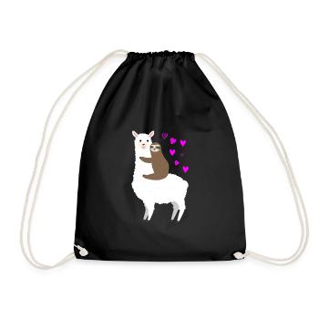 Alpaga paresseux amour - Sac de sport léger - noir - Devant