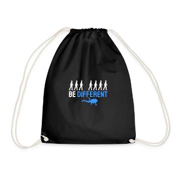 Diver Funny Diving exam badge gift - Drawstring Bag - black - Front