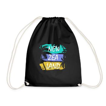 new zealand new zealand - Drawstring Bag - black - Front