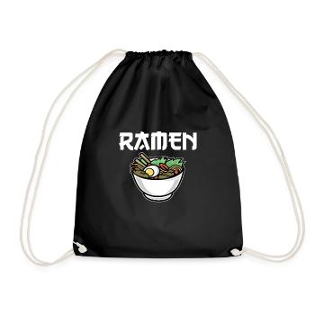Kawaii ramen - Drawstring Bag - black - Front