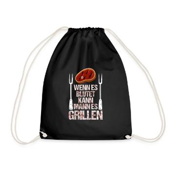 Grillen BBQ - Turnbeutel - Schwarz - Vorne