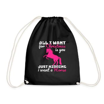 Chevaux de Noël équitation sort - Sac de sport léger - noir - Devant
