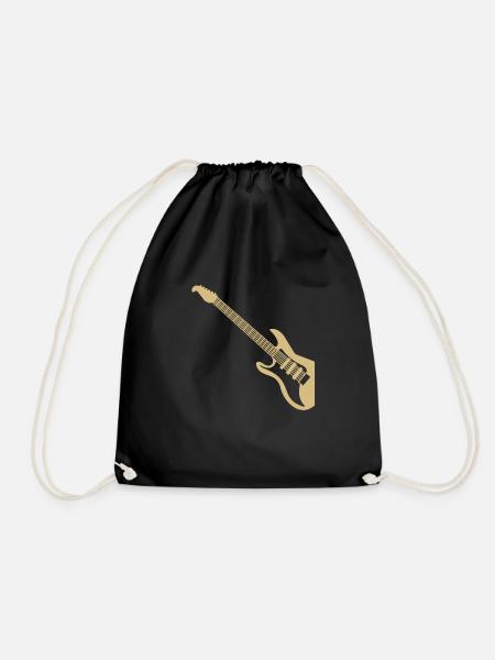 Electric guitar music guitar at the left handed stop - Drawstring Bag - black
