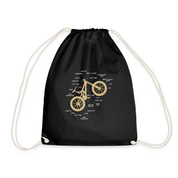 Fully Mountainbike Anatomie MTB gold - Turnbeutel - Schwarz - Vorne