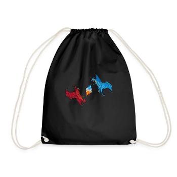 Dice dragon dragon dice game - Drawstring Bag - black - Front