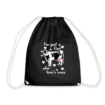 Farmer Cows - Drawstring Bag - black - Front