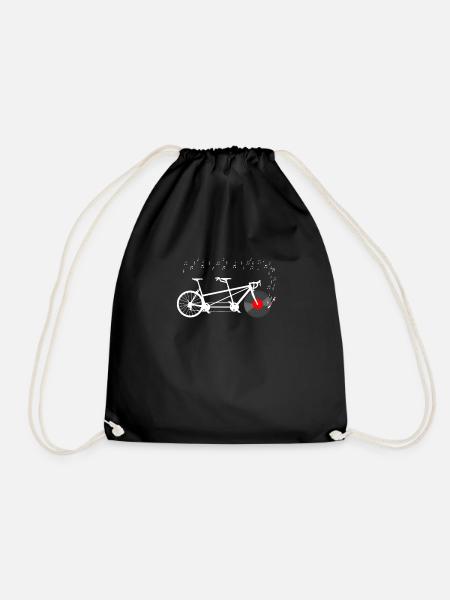 Tandem Bike Vinyl Music Player mit Musiknoten - Turnbeutel - Schwarz