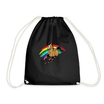 Horses horse riding - Drawstring Bag - black - Front