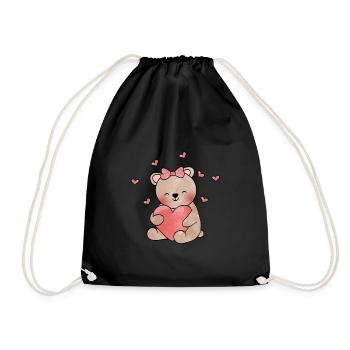 Valentine's Day gift - Drawstring Bag - black - Front