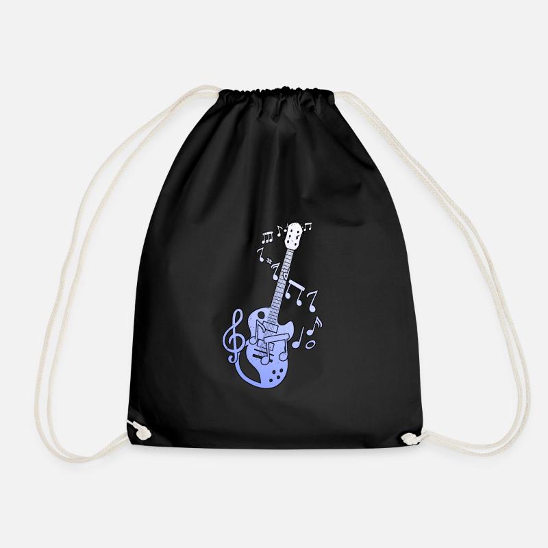 Gitarre Musik Noten - Turnbeutel - Schwarz