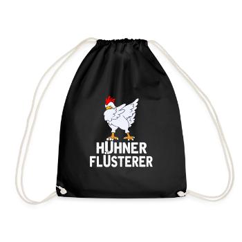 Huhn Hühner Flüsterer - Turnbeutel - Schwarz - Vorne