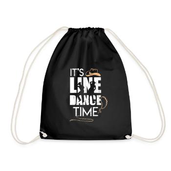 line dancing - Drawstring Bag - black - Front