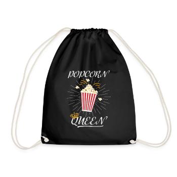 Popcorn costume popcorn queen cinema tv carnival - Drawstring Bag - black - Front