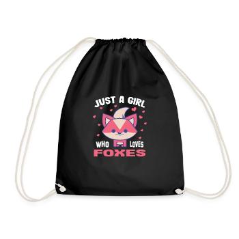 Fox Fox mignon - juste une fille qui aime les renards - Sac de sport léger - noir - Devant