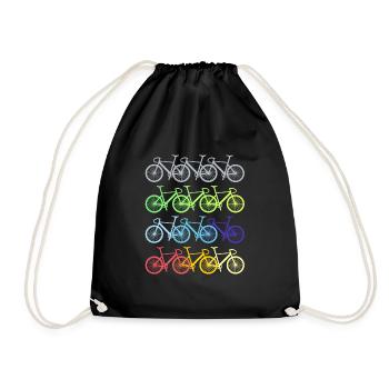 Bike cyclist bike - Drawstring Bag - black - Front